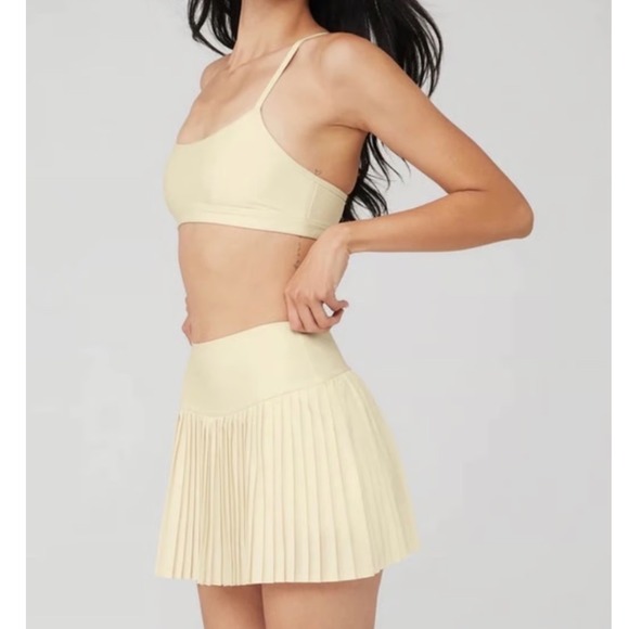 ALO Yoga Grand Slam Pleated Tennis Skirt Yellow Size XS - Picture 1 of 4
